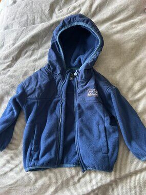 💙🍁 Roots Fleece Zip-Up Hoodie – Blue – Size 3T 🍁💙